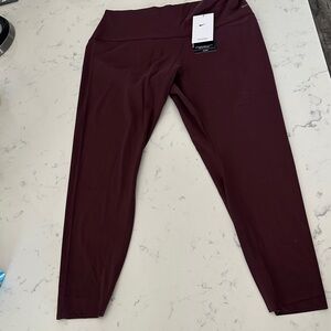 Nike Zenvy Maroon Active XL Leggings 7/8 length high rise New With Tags!